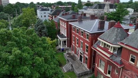 victorian homes in the historic district of american city