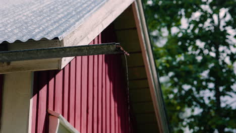 slow motion water dripping from a budget-conscious structure