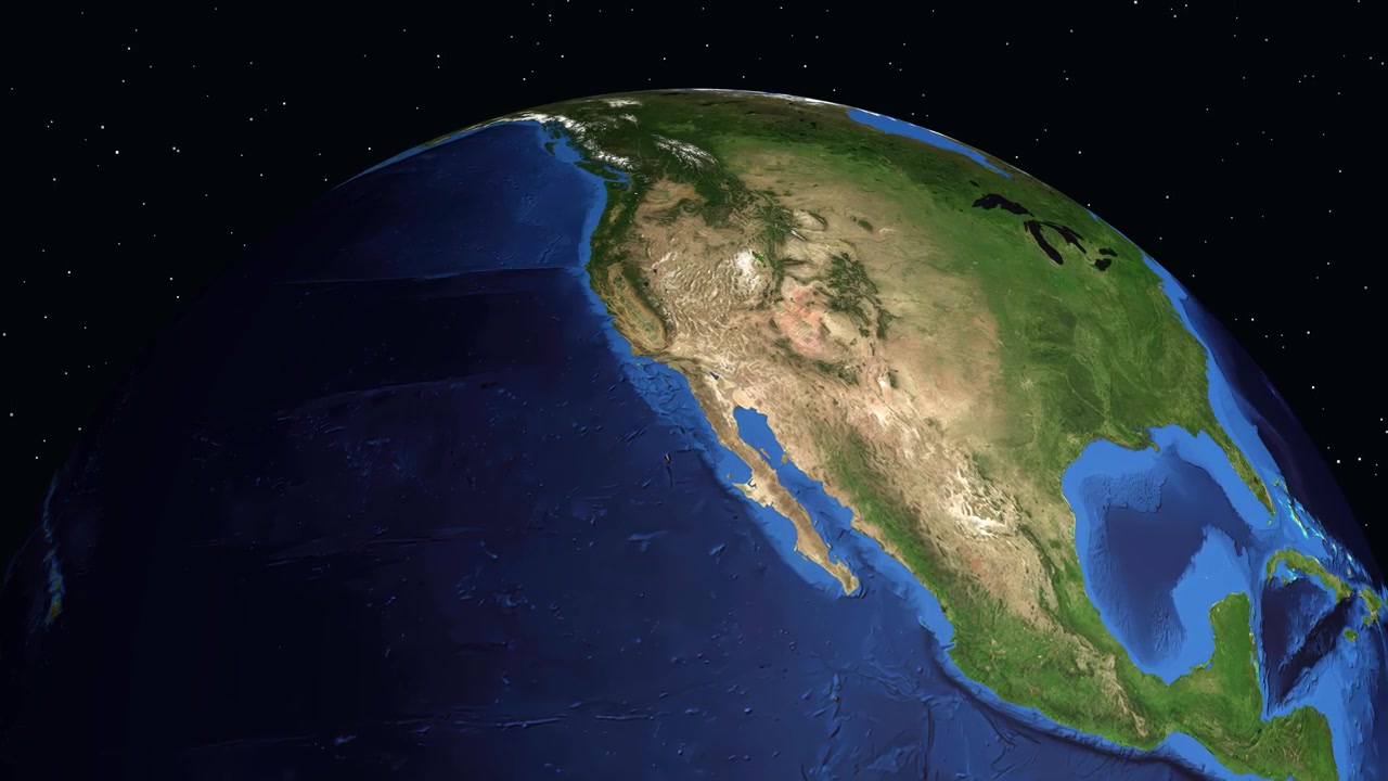 Il globo digitale ruota e ingrandisce il Nord America, individuando Tijuana, Messico con dati di coordinate.