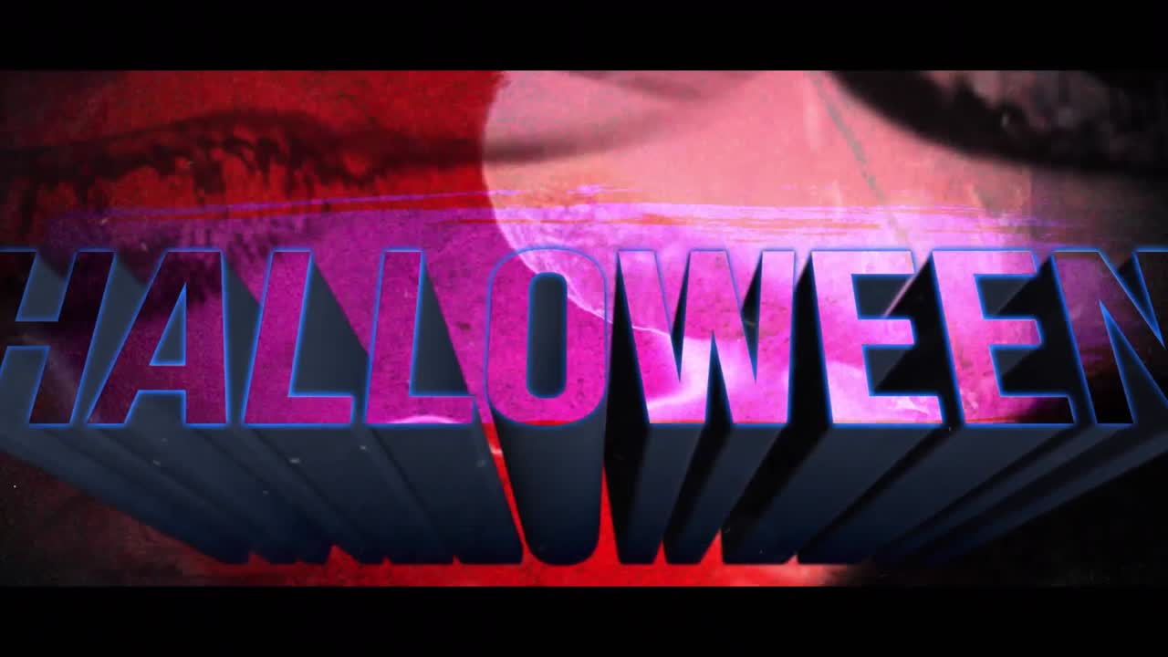 무서운 빨간색과 검은색 배경에 할로윈 인사 의 애니메이션