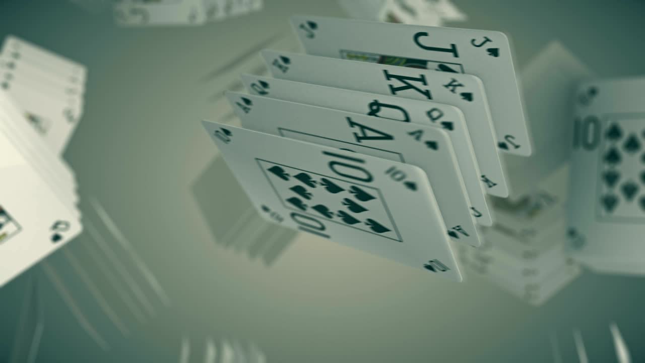 포커 카드 게임 루마 매트 알파 채널과 함께 회전 및 전환 - 끊임없는 루프 - 스 비디오