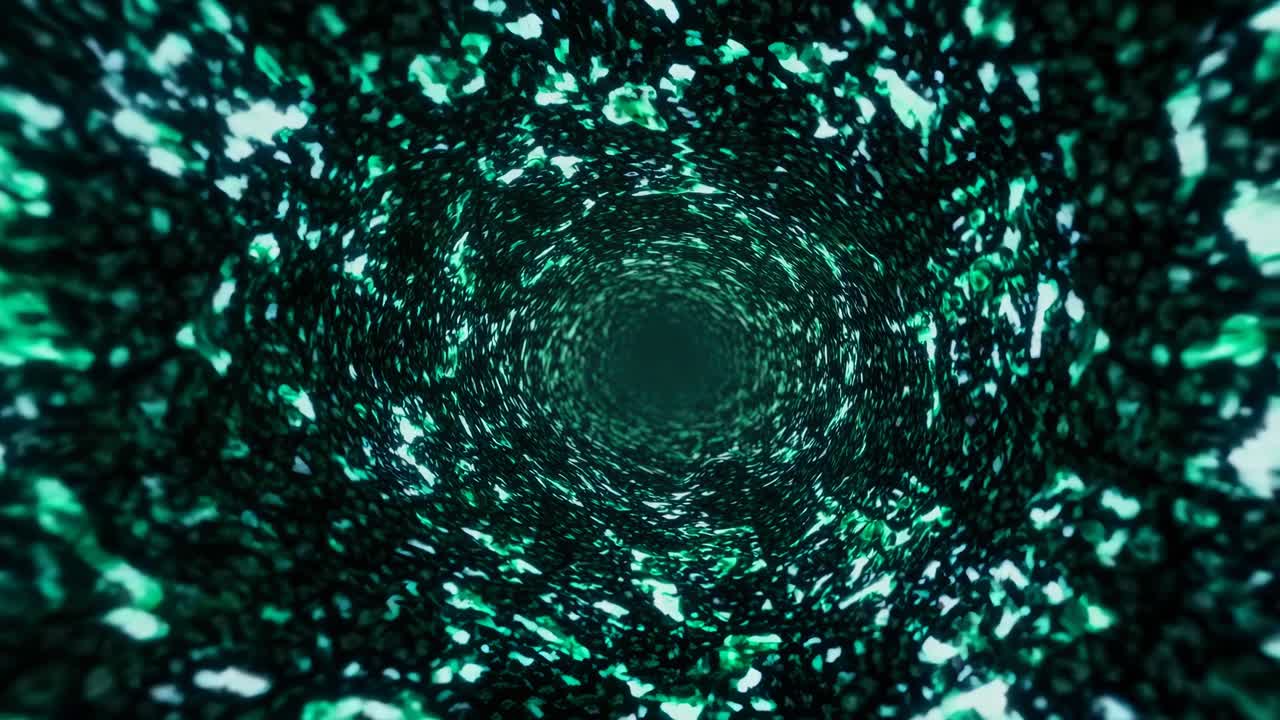 Abstrakt lysende grøn tunnel vortex