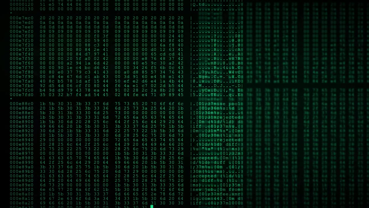 4k 3d program code moved virtual space data flow animation it software development hacking encrypted
