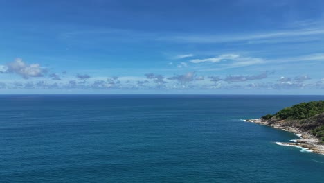 ocean view landscape with blue sky and clouds