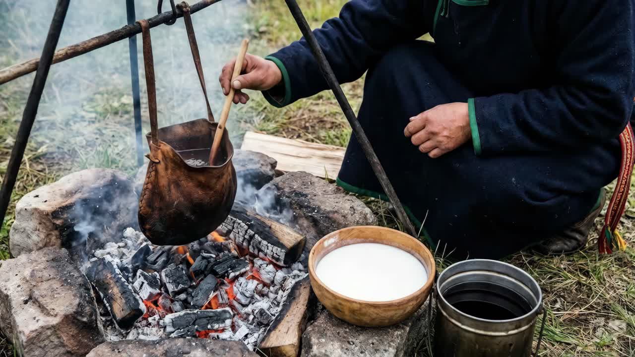 Kamp ateşinde yemek pişirme