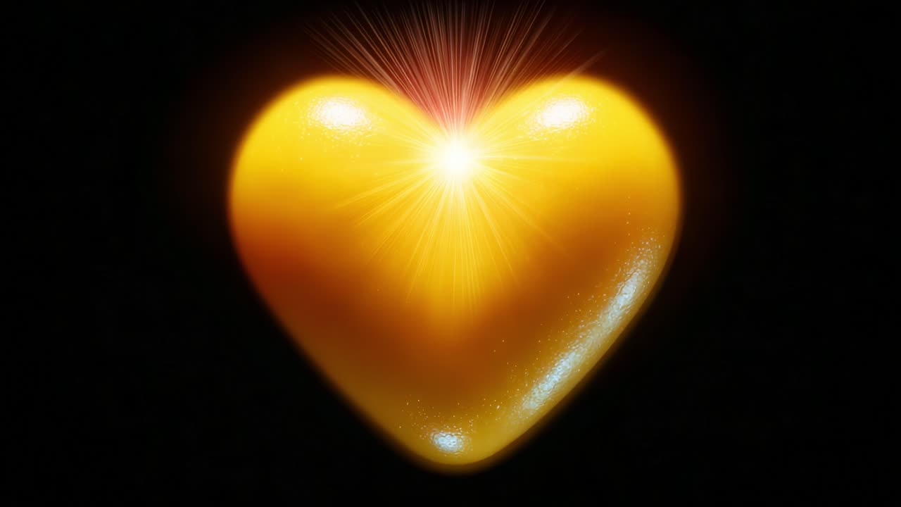 A Radiant Heart Symbol Shines Brightly Against a Dark Background, Emitting Warmth and Light in a Captivating Display of Love and Positivity, Inspiring Joy and Connection