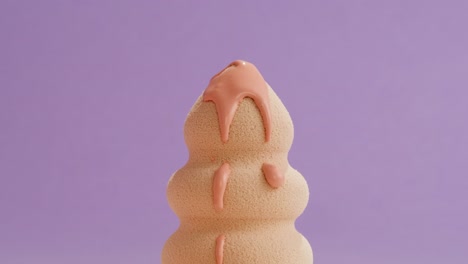 modern dessert art with pink frosting