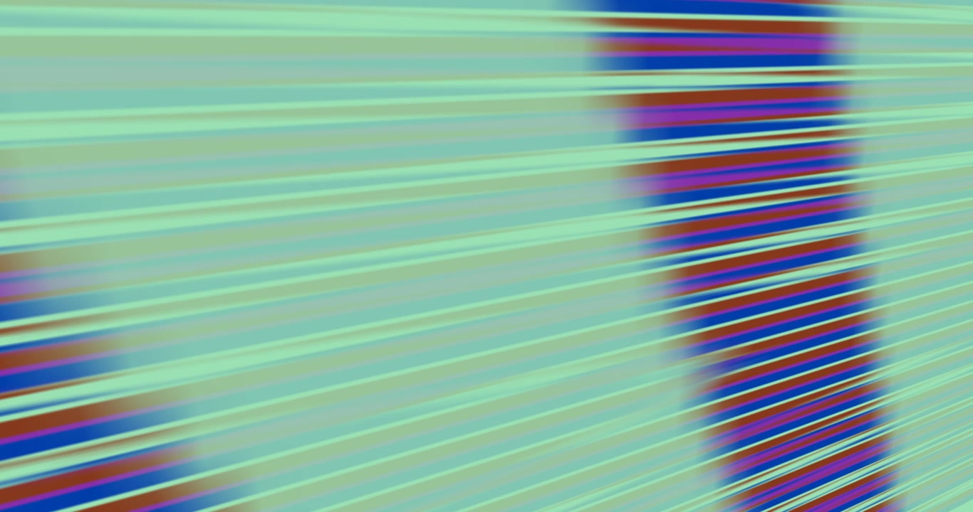 Diagonal bands entering left sweeping clear canvas fading to green trace returning for chroma glow