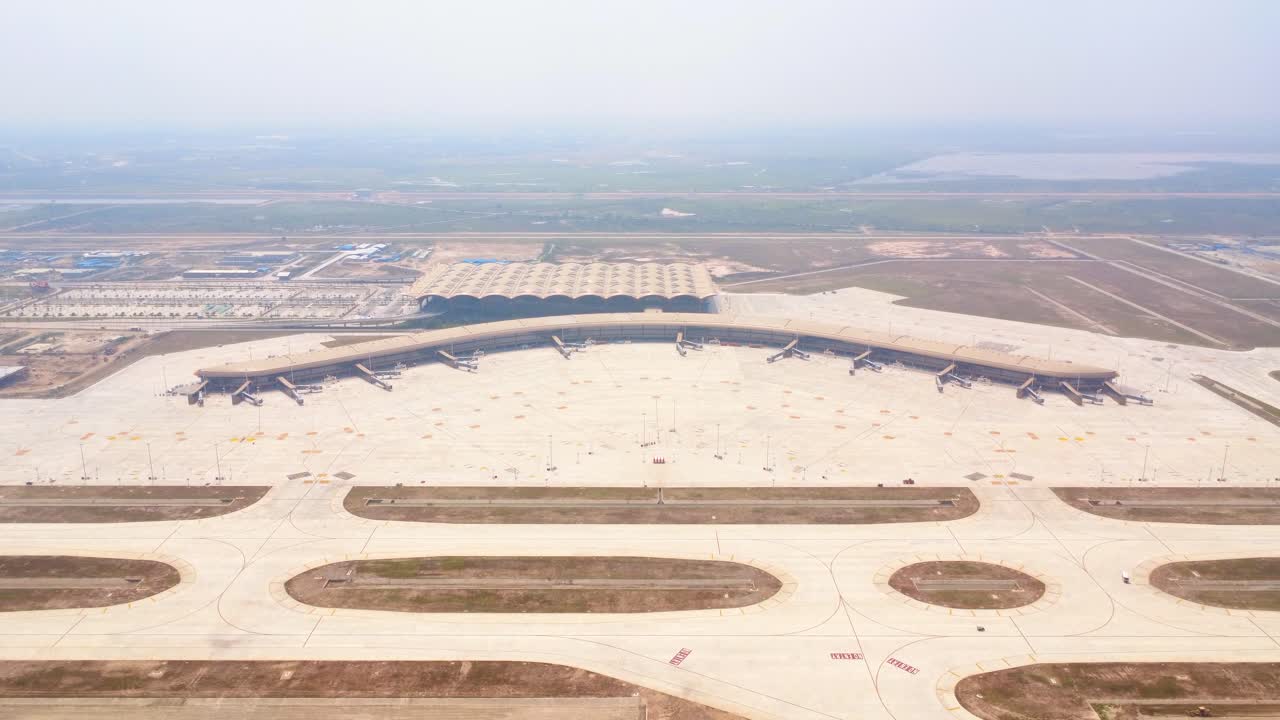 Modern aerial view of Techo International Airport, Phnom Penh, Kandal Province