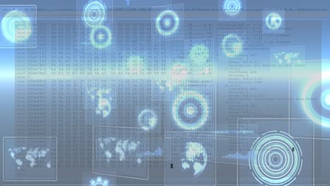 animación del procesamiento de datos en pantallas y escaneado de visores
