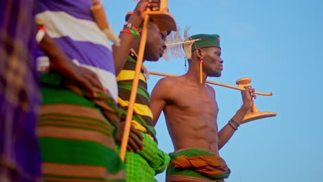 Traditional African Warriors Seeking Bush Meat in Karamoja, Uganda, Africa - Close Up