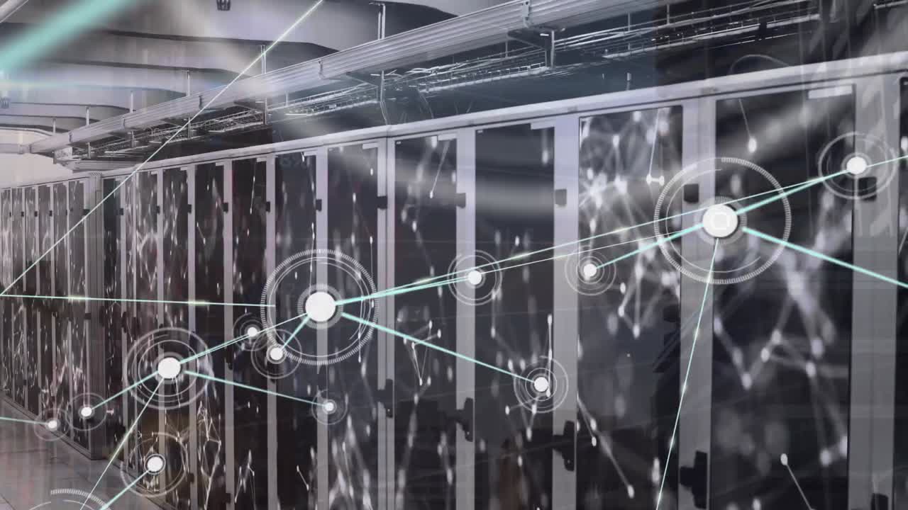 서버  ⁇ 을 통한 연결 네트워크의 애니메이션