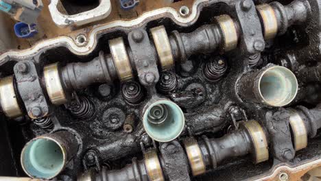 looking down on an engine damaged through lack of maintenance