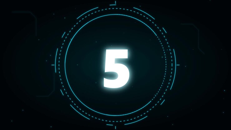 Digital Countdown Timer with Futuristic HUD Interface