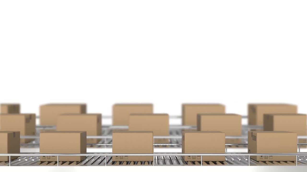 컨베이어 벨트 에 있는 패키지