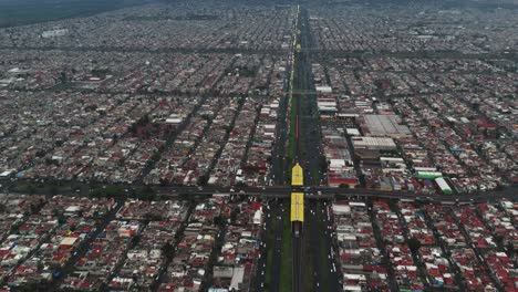 see extensive metropolitan area, including ecatepec, during rainy season via drone film
