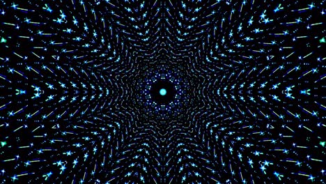 patrón de kaleidoscopio abstracto con colores rojos y azules. mandala mágica. 4k