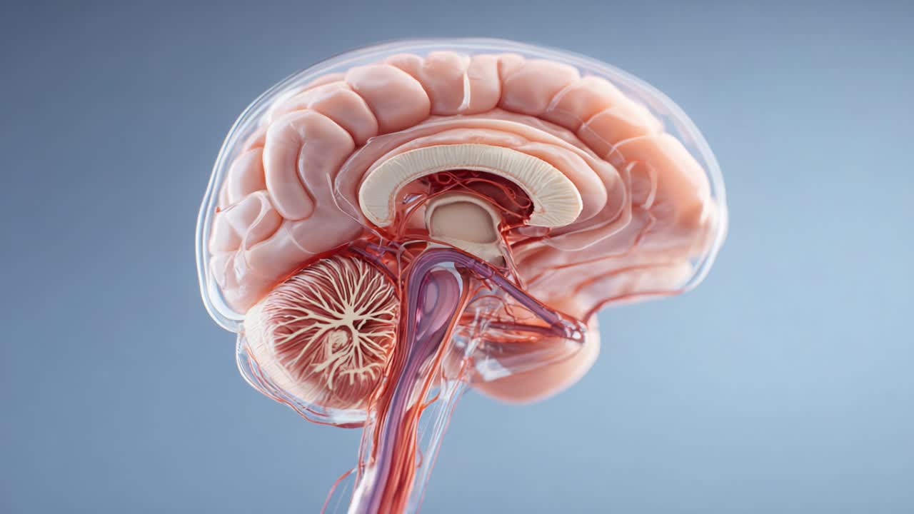 Detailed Anatomical Representation of the Human Brain Showcasing ...