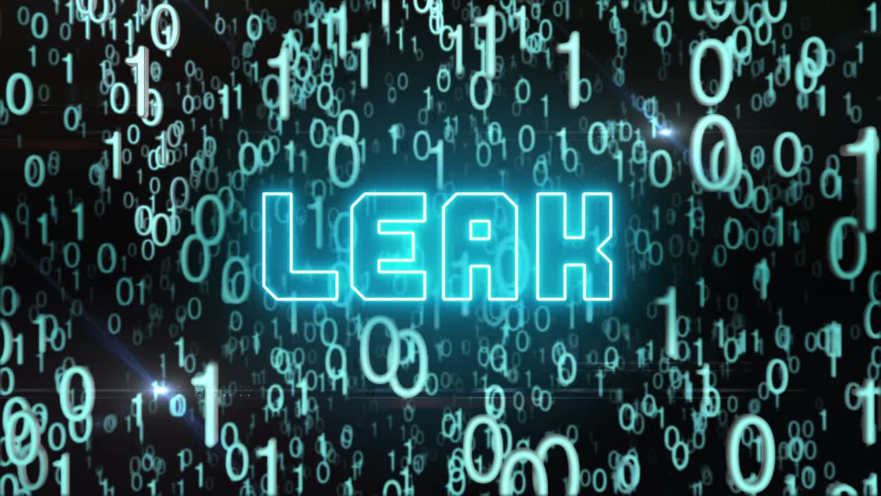Bluish Leak concept with digital code
