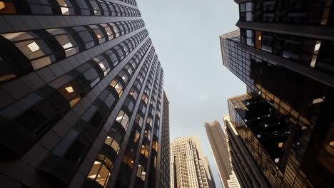 vista de abajo de los rascacielos de chicago