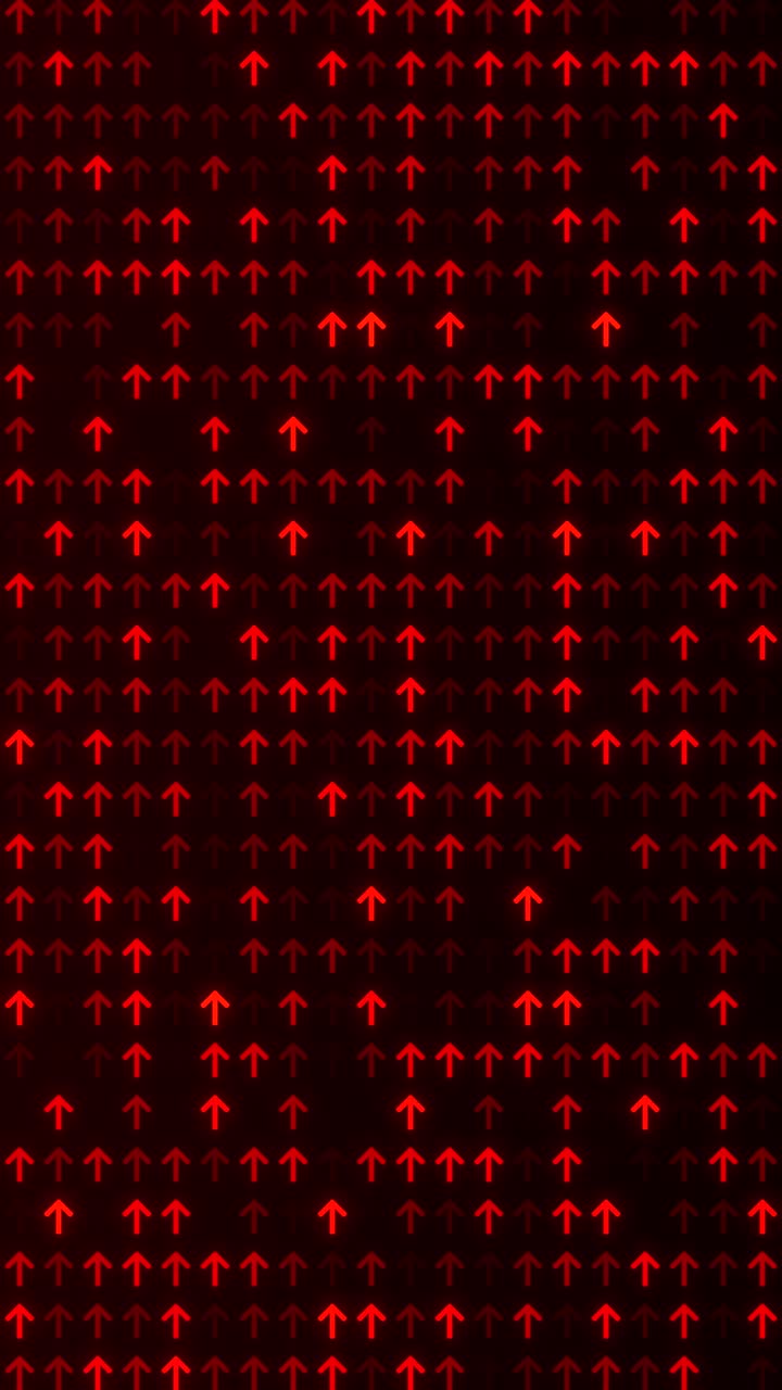 Red Neon Arrow Animation Glowing Futuristic Digital Direction Background