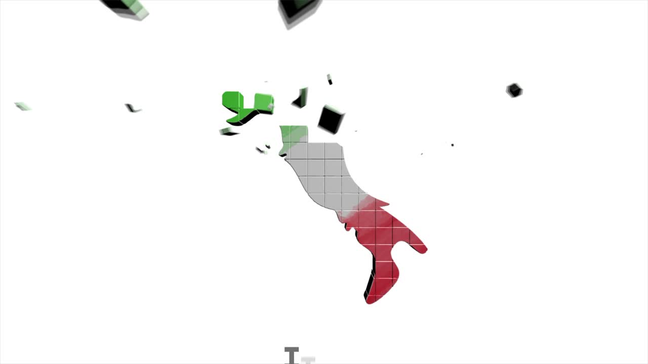 이탈리아 지도는 지역별로 소개됩니다. 4k 애니메이션 이탈리아 지도 소개 배경은 국가가 하나씩 나타나고 사라지고 카메라 움직임이 있습니다.