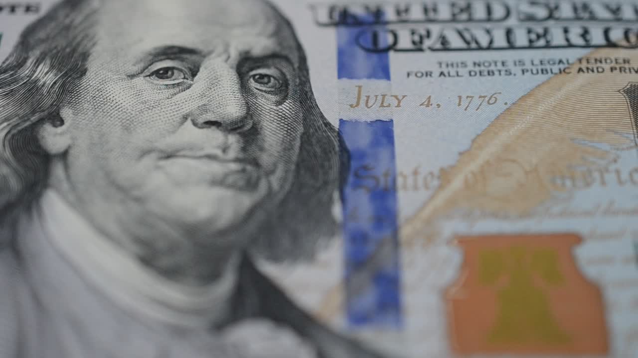 Banknote of the USA. Shooting of money