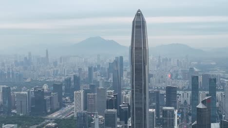 vista aérea del horizonte en la ciudad de shenzhen cbd durante el día en china
