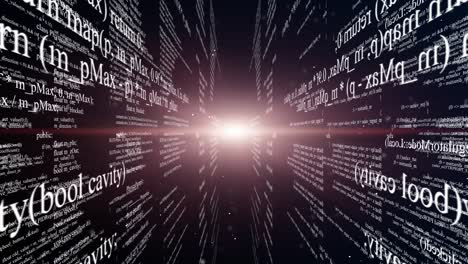 bloques de código de programa que vuelan en el espacio virtual. sin problemas