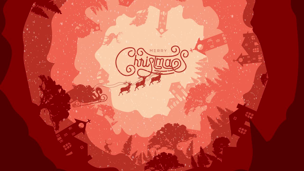 파랄락스 효과와 함께 애니메이션 메리 크리스마스 배경
