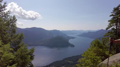 great central lake lookout at the summit of thunder mountain, vancouver island, bc, canada