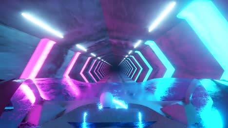 neon tunnel 3d render