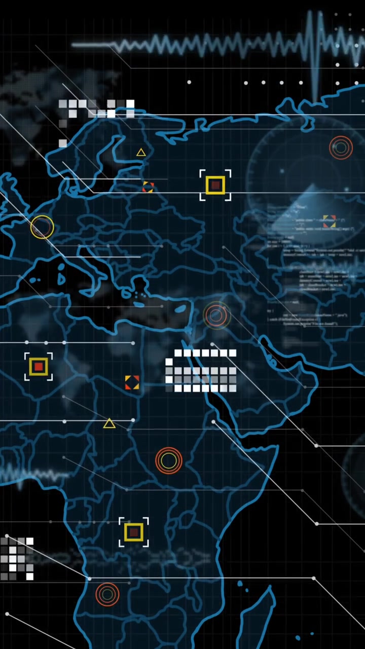 Animation of statistics and data processing over world map