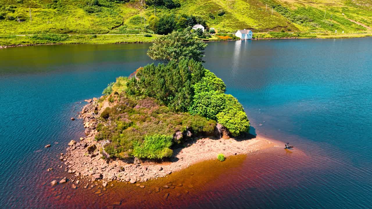 Scenic Island in a Lake