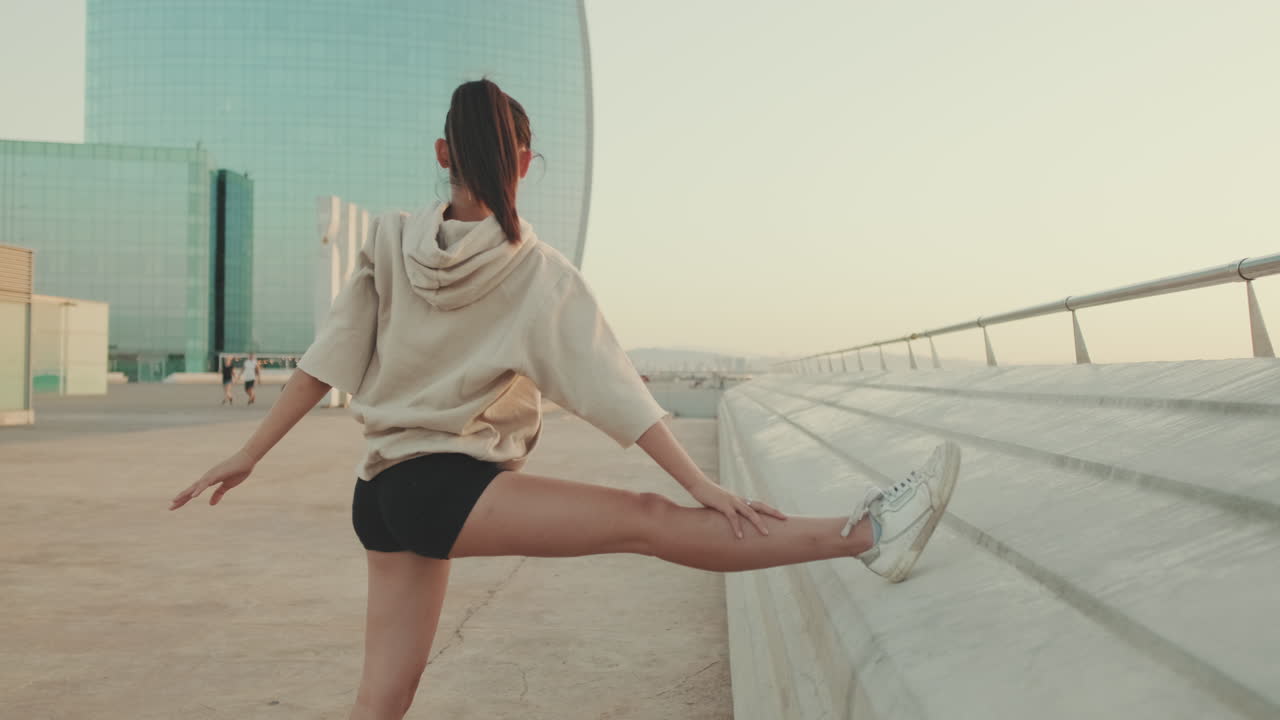 Woman stretching outdoor