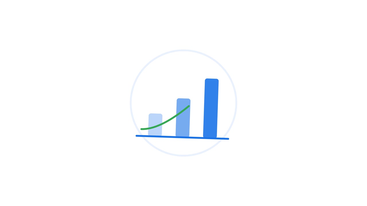 Animated Bar Chart Showing Business Growth and Success