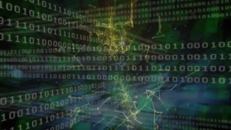 animación del procesamiento de datos sobre formas y puntos