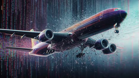 abstract digital art of a crashed airplane