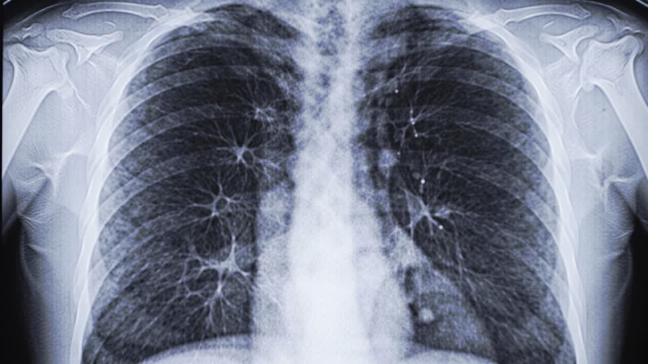 A detailed examination reveals the structure of the lungs with potential irregularities noted in a chest X-ray taken for a routine health check. The image shows clear bronchial patterns.