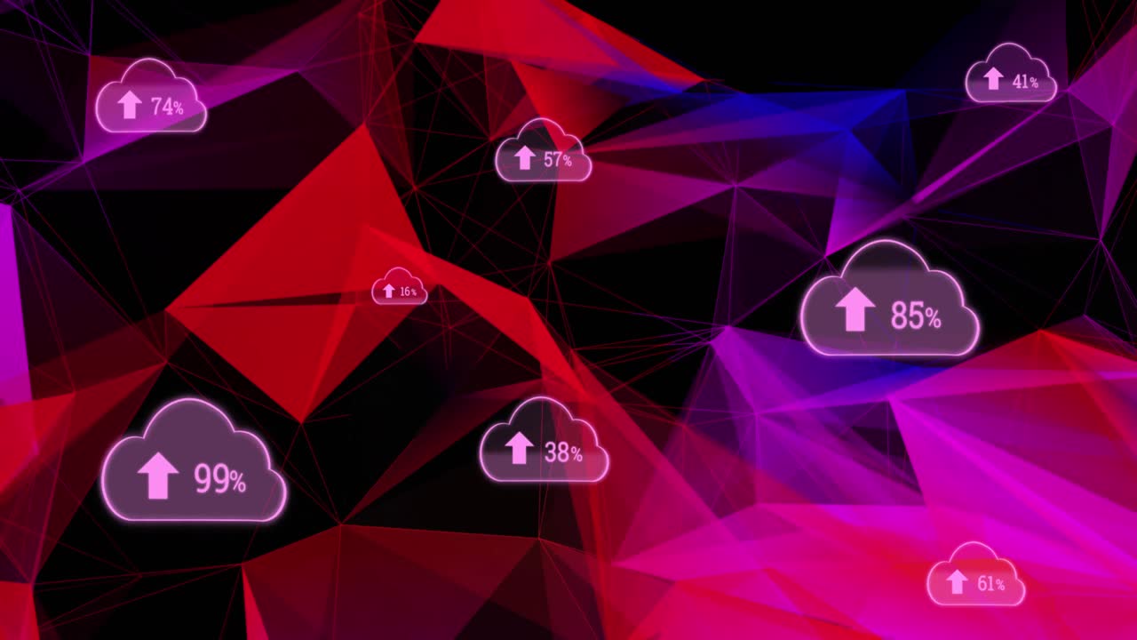 icono de la nube contra la red de plexo