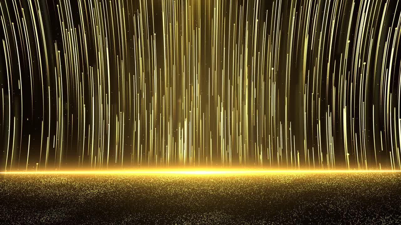 Golden Sparkling Lines Abstract Background