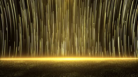 Golden Sparkling Lines Abstract Background