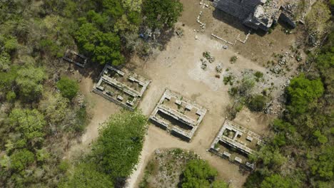 aerial top down view of dzibilchaltun maya culture archeological yucatan mexico