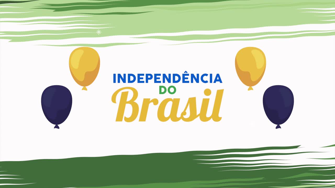 independencia brasil letras con globos animación de helio