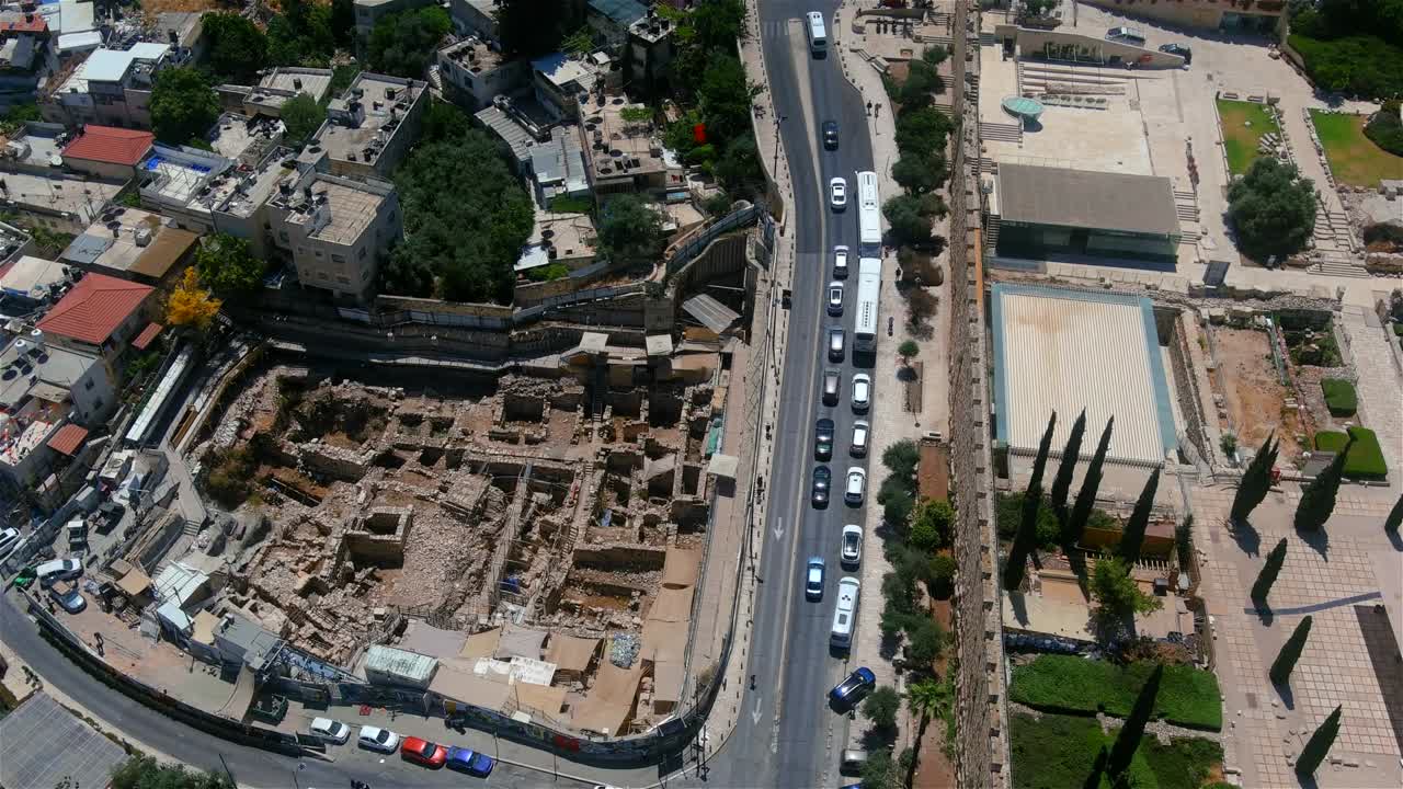 excavaciones arqueológicas en la ciudad de david, jerusalem, aerial