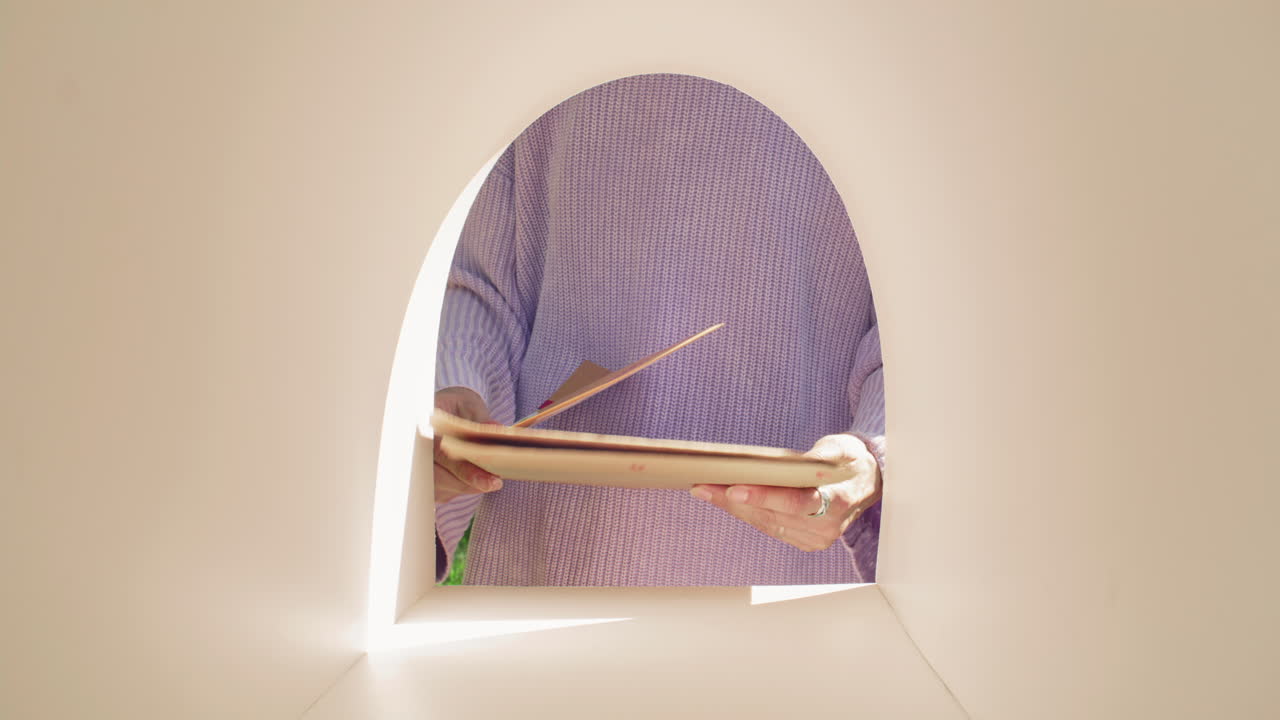 Hands of Woman Reaching into Mailbox and Collecting Delivered Envelopes