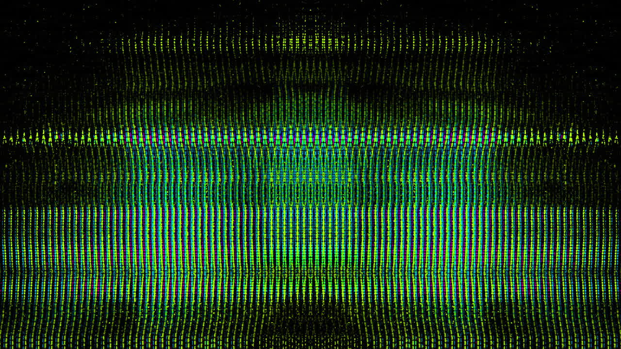 Flickering Digital Glitch Pattern with Vibrant Green Lines