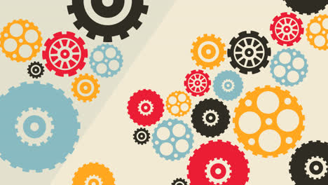 motion graphic of decorative background with different types of gears