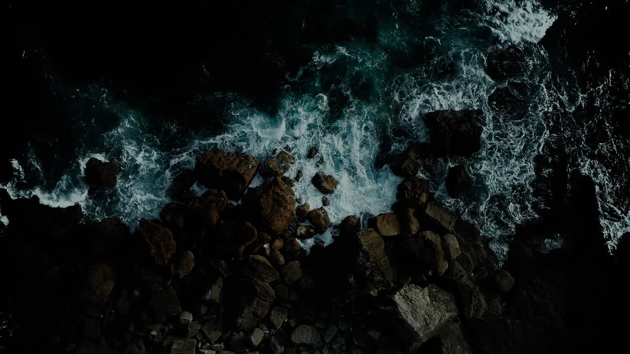 The Sea At Night Aerial View