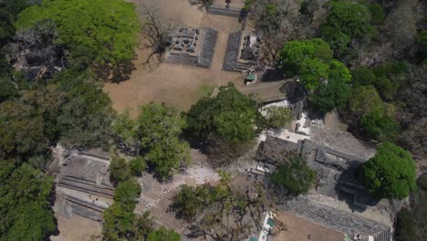 South-to-North-flyover-of-ancient-Mayan-ruins-of-Copan-in-Honduras